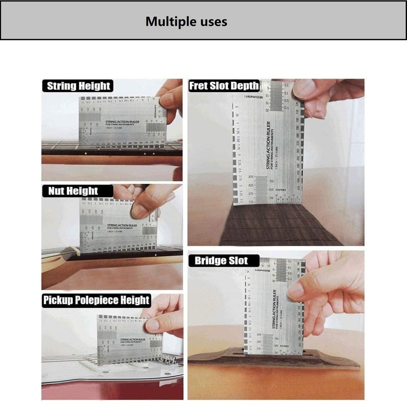 TUOREN 11Pcs Guitar Luthier Tools Include 1Pcs String Action Gauge
