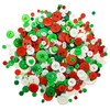 1600Pcs Red Green and White Christmas Buttons in Bulk Mixed