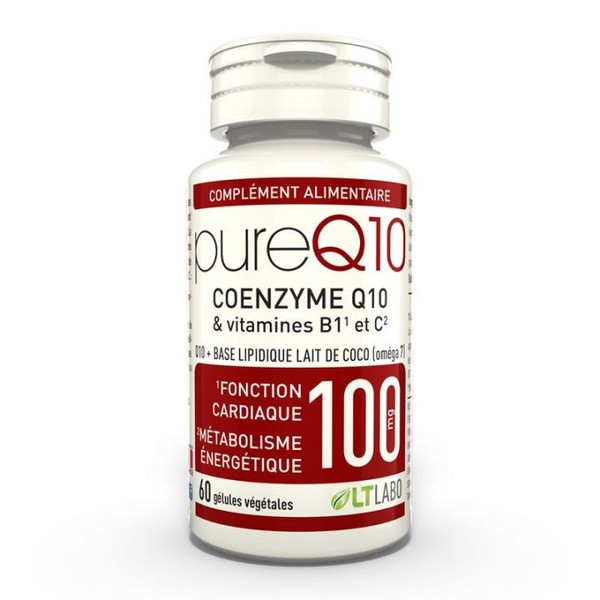 LT Labo Pure Q10 Coenzyme Q10 & Vitamines Fonction Cardiaque, 60 capsules