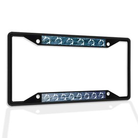 Fastasticdeals Metal Insert License Plate Frame Jumping Dolphins with Blue Sea Beach Ocean Weatherproof Car Accessories Black 4 Holes Solid Insert