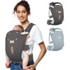 Cangurera Para Bebé Portabebé Ergonómica Multifuncional Nube Gris