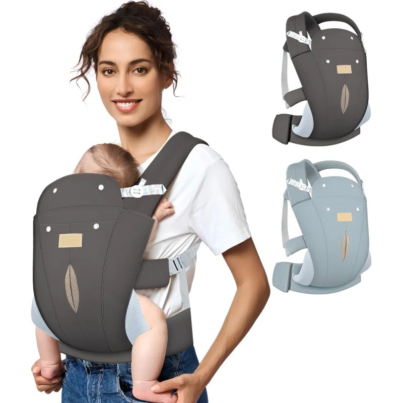 Cangurera Para Bebé Portabebé Ergonómica Multifuncional Nube Gris