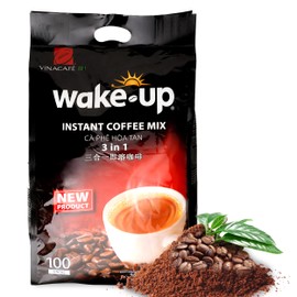 Vinacafe Premium 200 Sticks 3 in 1 Instant Wake-Up Coffee Mix, 200 Coffee Sticks Single Serves 2 Packs