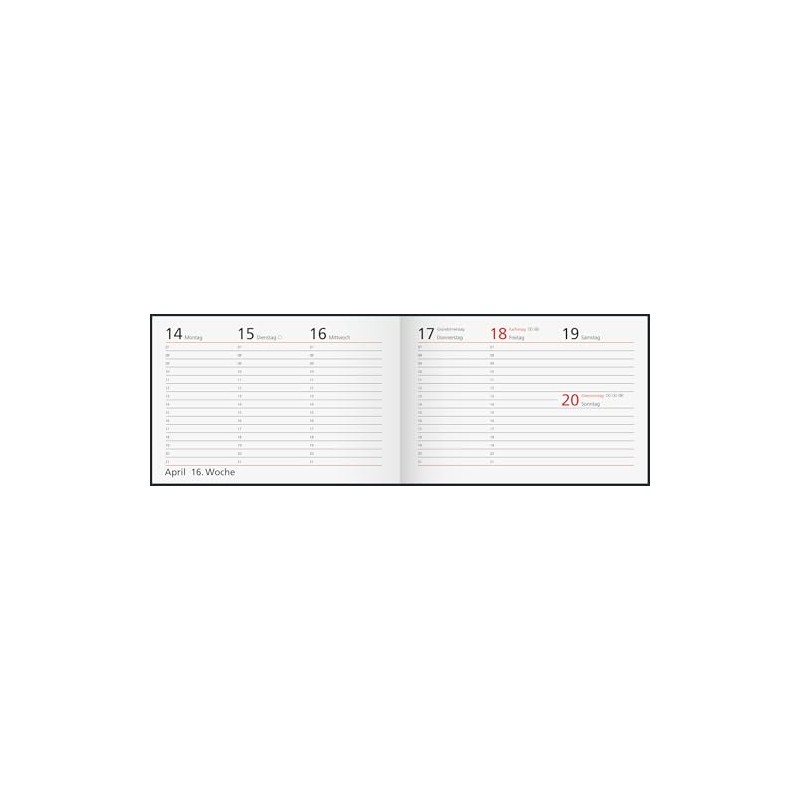 rido/idé Taschenkalender Mod. Septimus 2026 | A6 quer, Kunststoff, schwarz