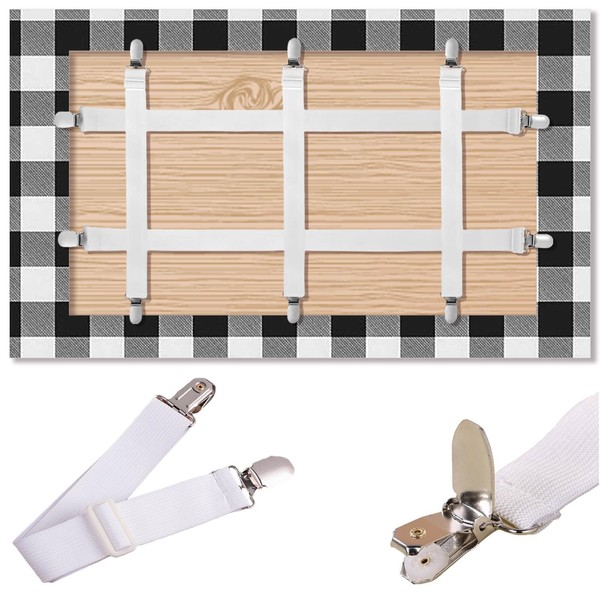 Table Cloth Holder Clips Hidden Strap 5 Pack, Adjustable Elasticity