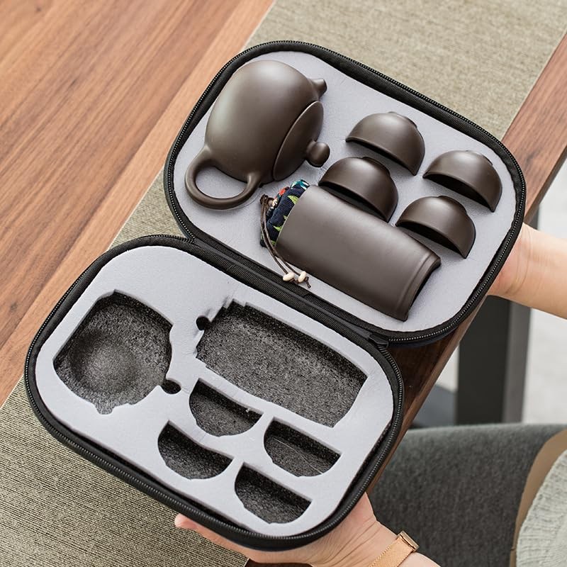 MOORCHOCO Juego de té de viaje, juego de seis piezas