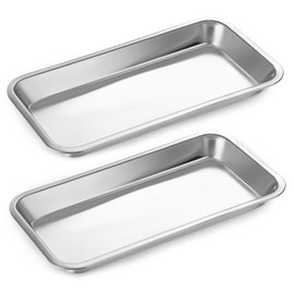 2PCS Metal laboratory supplies trays, stainless steel trays, dental clinical trays, Metal Tray Surgical Sterilization