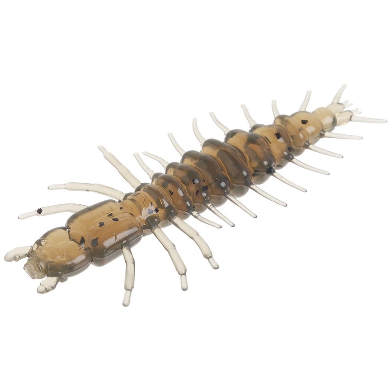 NIKKO Zaza hellgrammite Artificial Fishing baits, Green Pumpkin, 3 inch