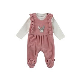 Sterntaler Nicki Emmi Girl Baby Romper Set, Matt Pink
