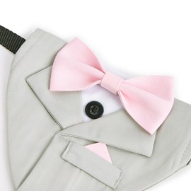 DOGTACT Tuxedo Dog Collar for Wedding Engagement and Birthday,Adjustable Formal Dog Bandanas Collar with Bow Outfit,Suitable for Small Medium Large Dog