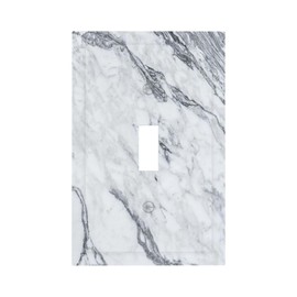 Luxury Marble Grey White Gray Ombre Abstract Decorative Single Toggle Device Decorator Outlet Light Switch Wall Plate Cover Modern Crack Granite Marbled Printing 1-Gang Electrical Faceplate Cover