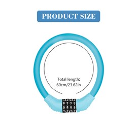 Bicycle Lock Cable Lock Combination Lock Bicycle Lock Cable Bicycle Lock with Combination Code, 4 Digit Secure Anti-Theft Cable Lock, Mountain Bike, Motorcycle, Scooter, Universal, Blue