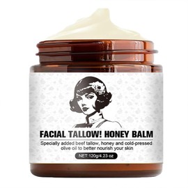 Tallow and Honey Balm - 2025 Natural Beef Tallow Cream for Skin, 4.23 OZ Tallow Face Moisturizer for Cracked & Dry Skin, Hydrating Deeply Nourishing Organic Beef Tallow Cream for Face & Body Skin Care