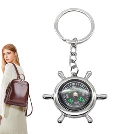 Portable Compass, Outdoor Survival Compass Keychain, Fine Grinding Process Compass Keyring for Mountaineering, Field Practice, Hiking, Camping, Exploration