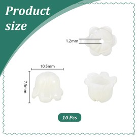 PH PandaHall 10pcs Lily of The Valley Bead Shell Flower Beads, White Bellflower Beads Trumpet Flower Bead for Necklace Earrings Bracelets Jewellery Making Crafts, 10.5x7.5mm, Hole: 1.2mm