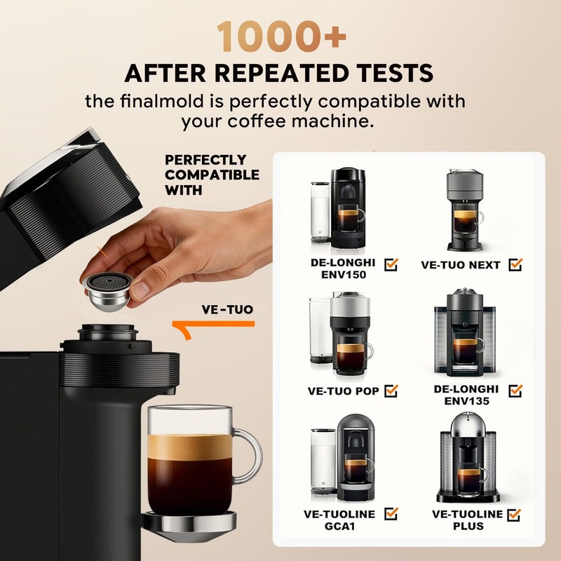 Stainless Steel Reusable Coffee Pods for Nespr*sso V-rtuo - Refillable