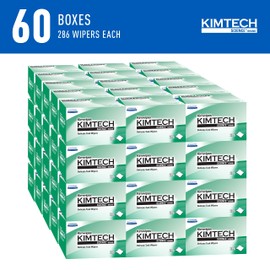 Kimberly-Clark PROFESSIONAL Kimwipes Delicate Task Kimtech Science Wipers (34155), White, 1-PLY, 60 Pop-Up Boxes / Case, 286 Sheets / Box, 16,800 Sheets / Case