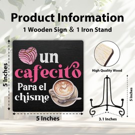 Stylish Coffee Station Decor Coffee Bar Sign Pink Coffee Signs for Coffee Station Gifts for Coffee Lovers Rustic Farmhouse Home Office Kitchen Decoration Coffee Bar Accessories 5 x 5 Inches-106