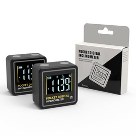 KNINE OUTDOORS Mini Digital Angle Finder 4-side Strong Magnetic Angle Gauge, Table Saw Miter Protractor, Woodworking Measuring Tool, Level Box for Hanging (2 Pack, Plastic, Small Size)