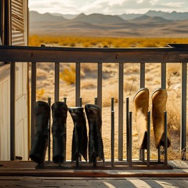 Pristine Cowboy Boot Holder - Cowboy Boot Storage for 8 Pairs of Cowboy Boots, Black