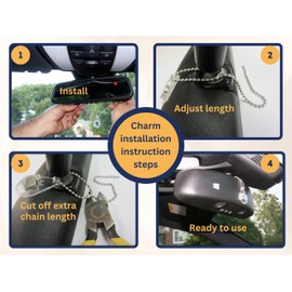 MirorTag Charm by JL Safety - A Novel Way to Protect, Display & Put Away a Handicap Parking Placard. Magnetically On & Off. Fits All Mirror Sizes. 1 Holder and 1 Magnet Charms Included. Made in USA