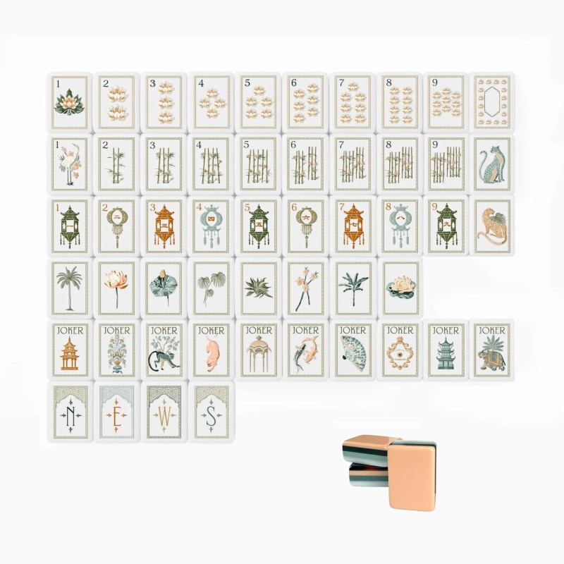 New Tortoiseshell White Lotus 160 Pieces Set Luxury Acrylic Engraved