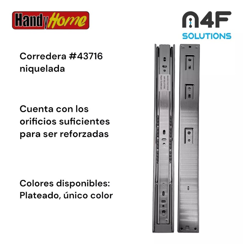 Handyhome Corredera Cajón Handyhome 40cm X 4.5cm 2paquetes 4pz 43716