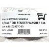 FAS (25) 1/4 ID x 1" OD 316 Stainless Steel