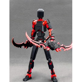 T13 Action Figure Set,Titan 13 Figure with Multiple Accessories,3D Printed Multi-Jointed Movable Figure,Dummy 13 Robot Action Figure,Collectors Desktop Decorations,Assembled Completed(red)