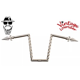 Vintage Lowrider NEW! APE SQUARE TWISTED 12" RISE HANDLEBAR 25.4MM W/ ARROW END CHROME.