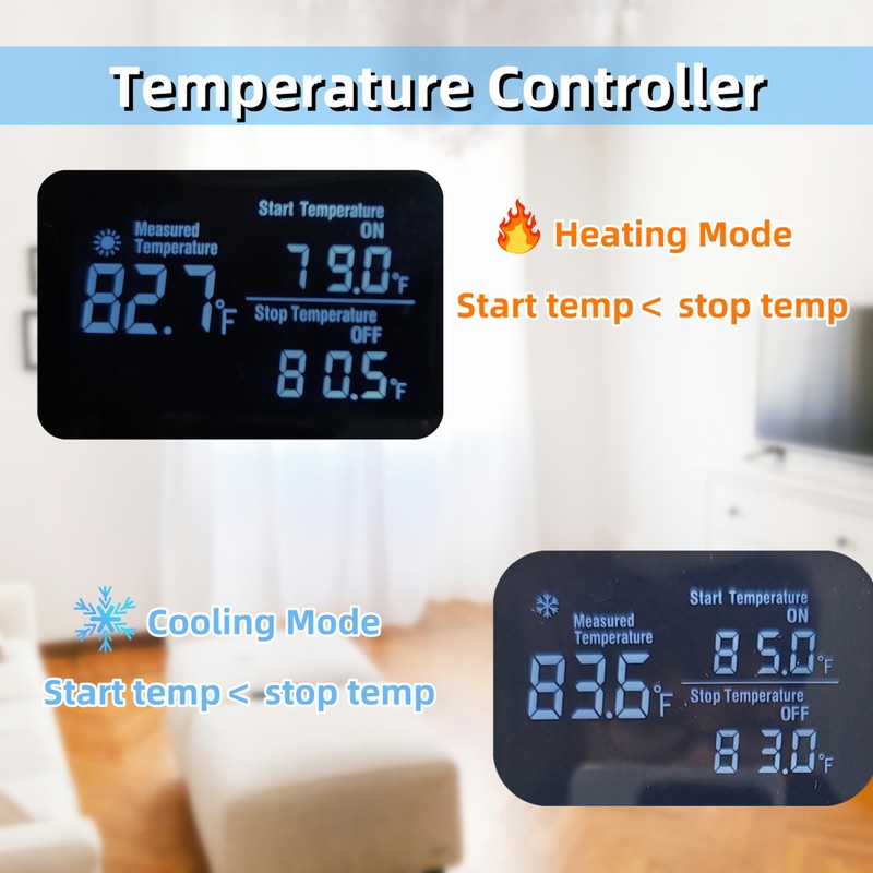 Decruil Digital Temperature Controller, Plug in Thermostat Outlet, 1800W 15A