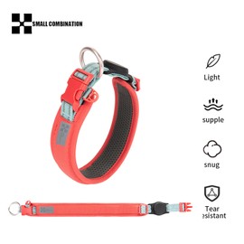 Small Combination Adjustable Pet Dog Collar, Turquoise and Black (Watermelon Red, M)