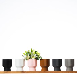 3D Vase Aino Decorative Flower Vase 18 cm for Cut / Dried Flowers Sustainable Pampas Grass (White)