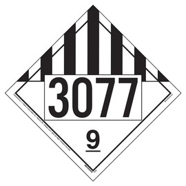 3077 Placard, Class 9 Miscellaneous 25-pk. - 10.75" x 10.75" Removable Self Adhesive Vinyl for Temporary Applications, DOT Hazmat Compliant, J. J. Keller & Associates, Inc.