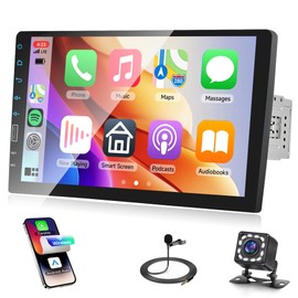 9 inch Single Din Car Stereo Touch Screen Wireless Carplay Android Auto, Rimoody Car Radio with Bluetooth 5.0 Mirror Link FM/EQ USB/AUX/TF/SWC/MIC Car Audio Receiver with Backup Camera