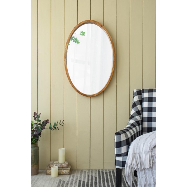 ZJMTOCYU Stylish 24" x 36" Oval Wall Mirror with Rustic