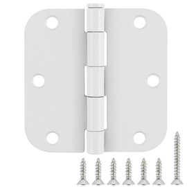 TDCHINGES 3 1/2" Matte White Door Hinges 3.5" 5/8" Radius Rounded 12 Pack