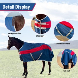 1200D Waterproof Horse Rain Sheet, (NO Filling) Breathable & Windproof Horse Turnout Sheet，Horse Blanket & Sheet (US 72inches (EU 135cm))