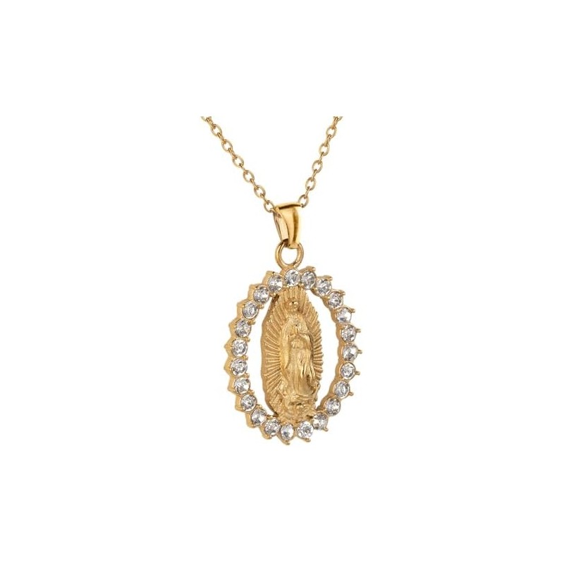 LuckyLy Collares para Mujer Oro 18K Virgen Guadalupe Regalos Mamá