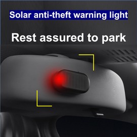 RQG Fake Car Alarm Light,Car Solar Power Simulated Dummy Alarm,Anti-Theft LED Flashing Security Alarm Lights for Car,with USB Charger Port, Car Accessories for Most Cars(Red*2pcs+Blue*2pcs)