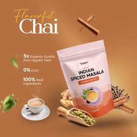 Teaniru, Indian Spiced Masala Chai Tea - 100g | Masala Chai with Cinnamon, Ginger, Cardamom, Clove & Black Pepper | Winter Chai Tea - Serves upto 40 Cups
