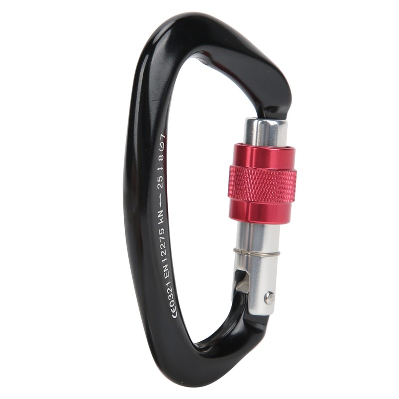 Mountaineering D Locking Carabiner Clips Alloy Heavy Duty Carabiner for