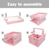 Daixers Foldable Small Plastic Baskets with Lids and Handles for