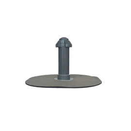 HAHN Handelshaus Flat Roof Ventilation DN 70, Bitumen Flange, Round, Fan, Exhaust Air, Roof Ventilation, DN 75, PVC-U, Removable Weather Cap