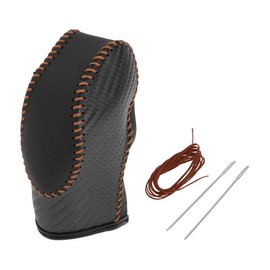 RATCHROLL Car Gear Shift Knob Cover for Ford Fusion 13-16 Anti-Slip Stick Shifting Handle Protector Faux Leather 1 Pc Carbon Fiber Black Brown