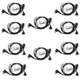 (10-Pack) 2-Pin Microphone Clear Acoustic Tube Headphones Compatible for Motorola CP200 CP200d CP185 CP250 RDU2020 RDM2070D RDU2080D CLS1410 CLS1110 CLS1413 Two Way Radio with PTT