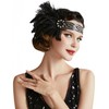 BABEYOND 1920s Vintage Headband Roaring 20s Flapper Headpiece with Feather