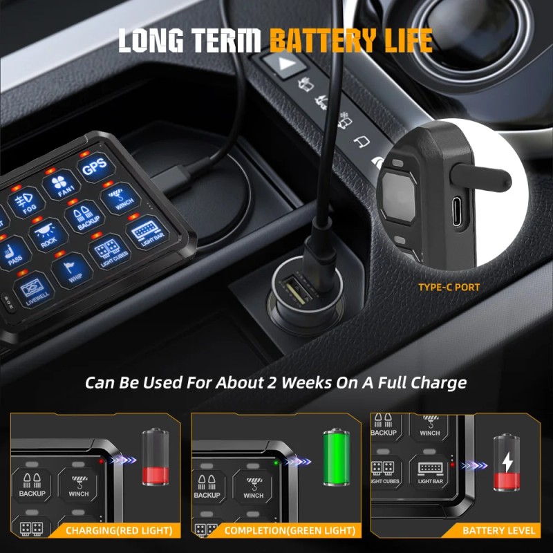 12V 24V Off Road Led Light Controller 12 Gang Switch
