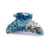 Bright blue abalone sea shell effect hair claw clip