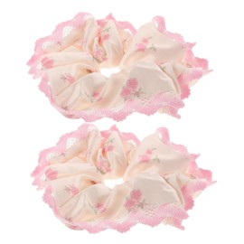 Minkissy Fashion Hair Ties Satin Scrunchies Set Floral Lace Hair Holders for Women Girls